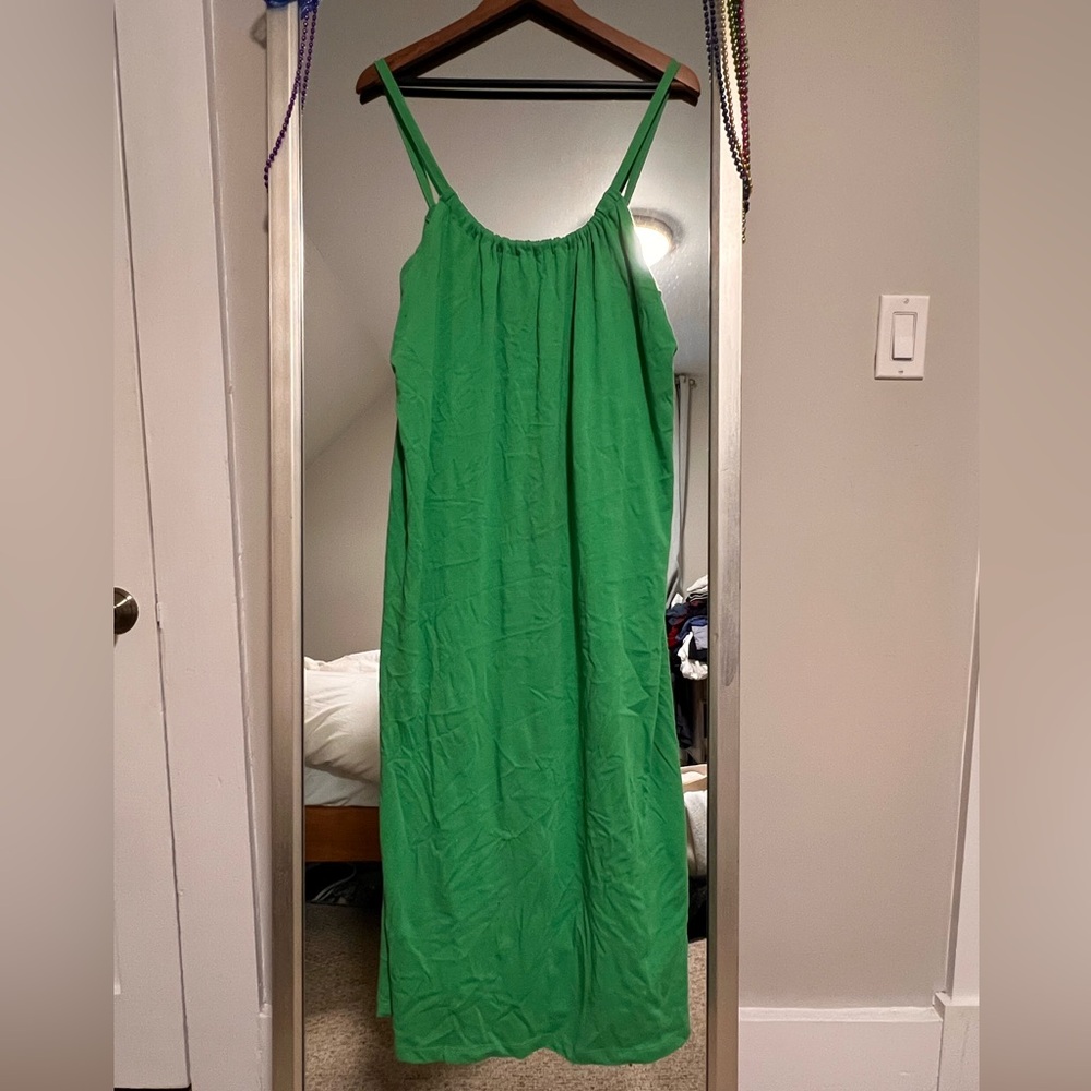 Green halter style sundress